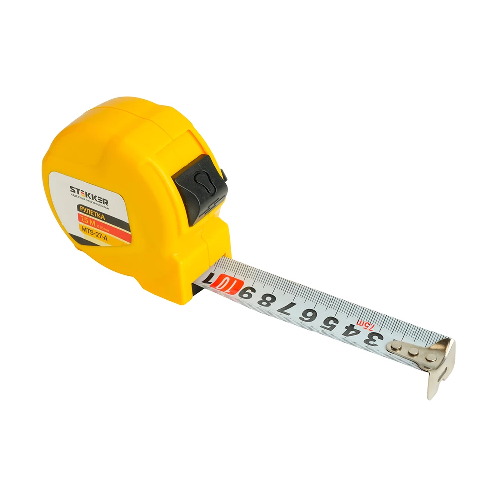 Рулетка, 7,5 м х 25 мм, II класс точности, пластик MTS-27-А (50207) - Viokon.com