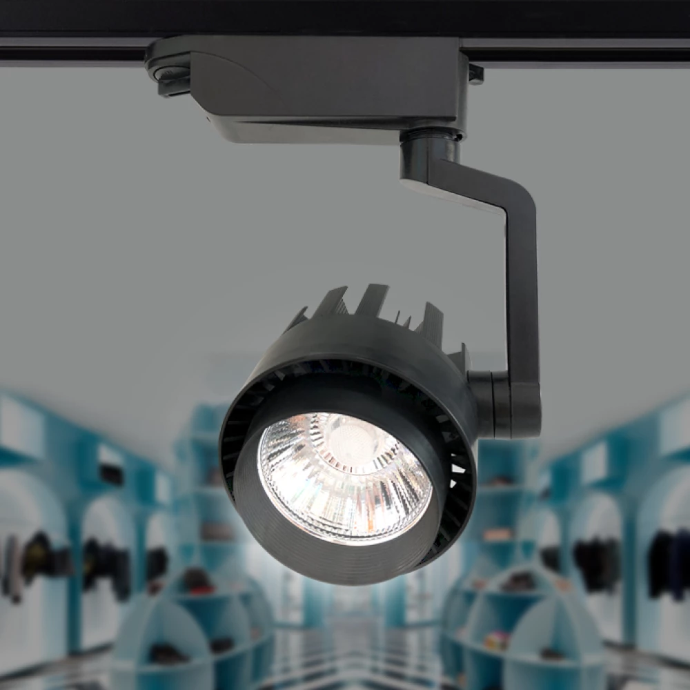 Трековый однофазный светодиодный светильник GL6107 BK черный LED 10W 4200K 24° - Viokon.com