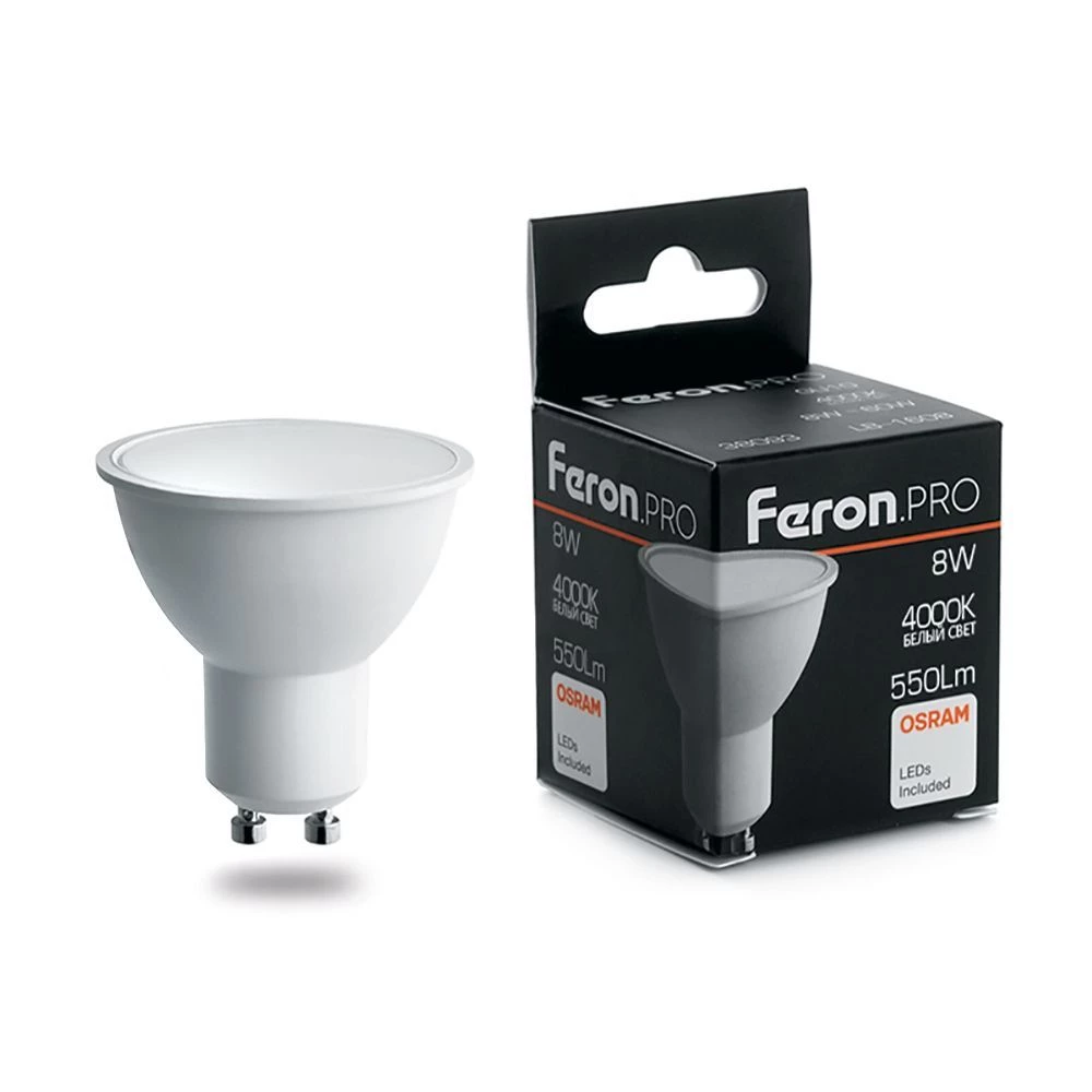 Лампа светодиодная Feron.PRO LB-1608 GU10 8W 175-265V 4000K (38093) - Viokon.com