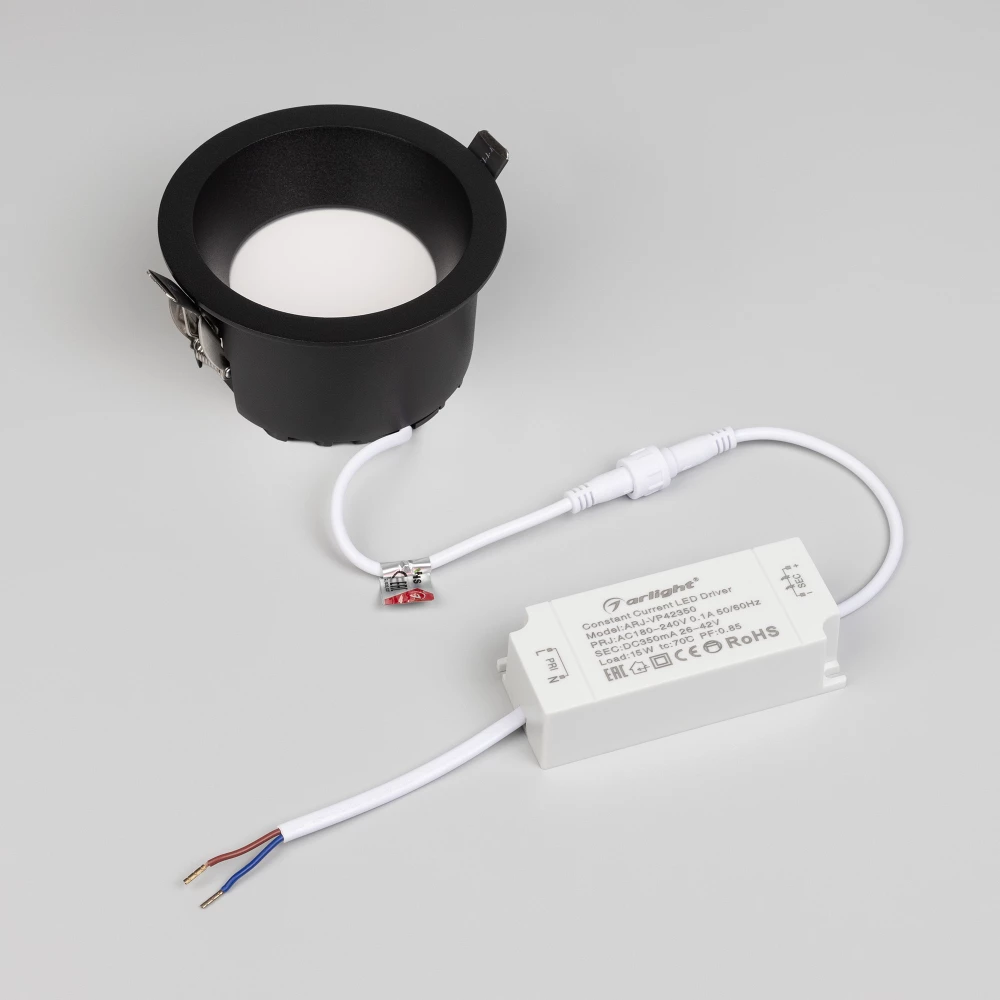 Светильник MS-DROP-BUILT-R105-14W Warm2700 (BK, 85 deg, 230V) (Arlight, IP54 Металл, 5 лет) 054708 - Viokon.com