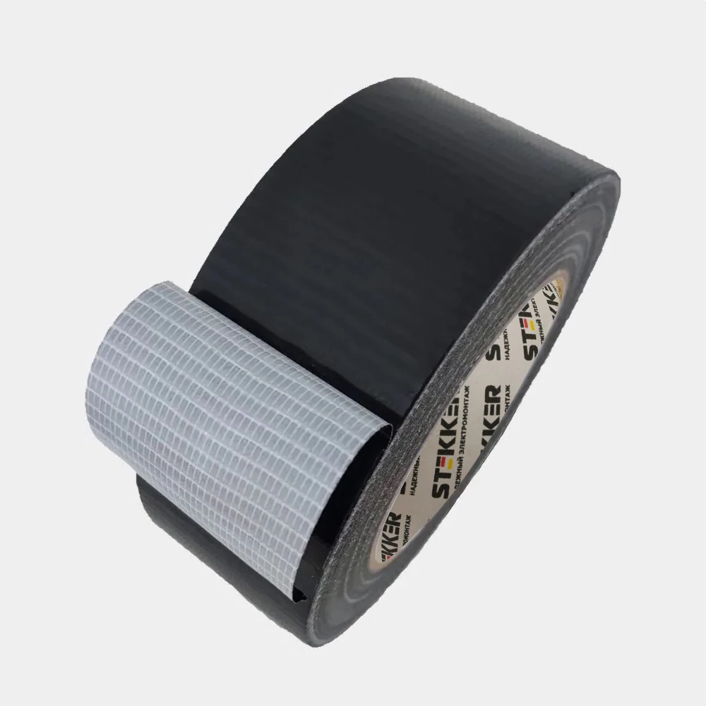 Армированная клейкая лента STEKKER INTP4-01748-40 0,17*48 мм, 40м, на тканевой основе, черный (50082) - Viokon.com