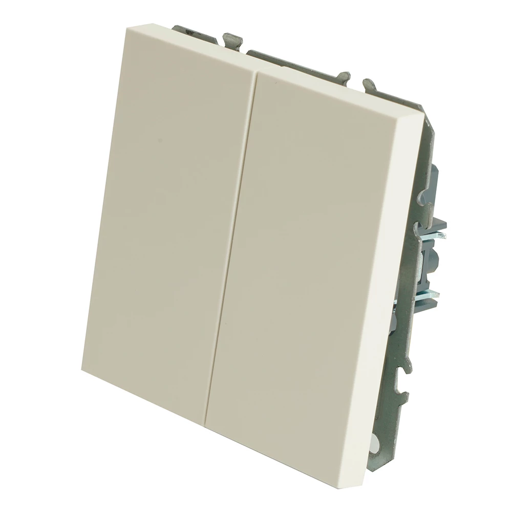 Выключатель 2-клавишный (механизм), STEKKER, 250В, 10А, серия Эмили,RSW10-5104-01, белый фарфор, soft touch (49866) - Viokon.com