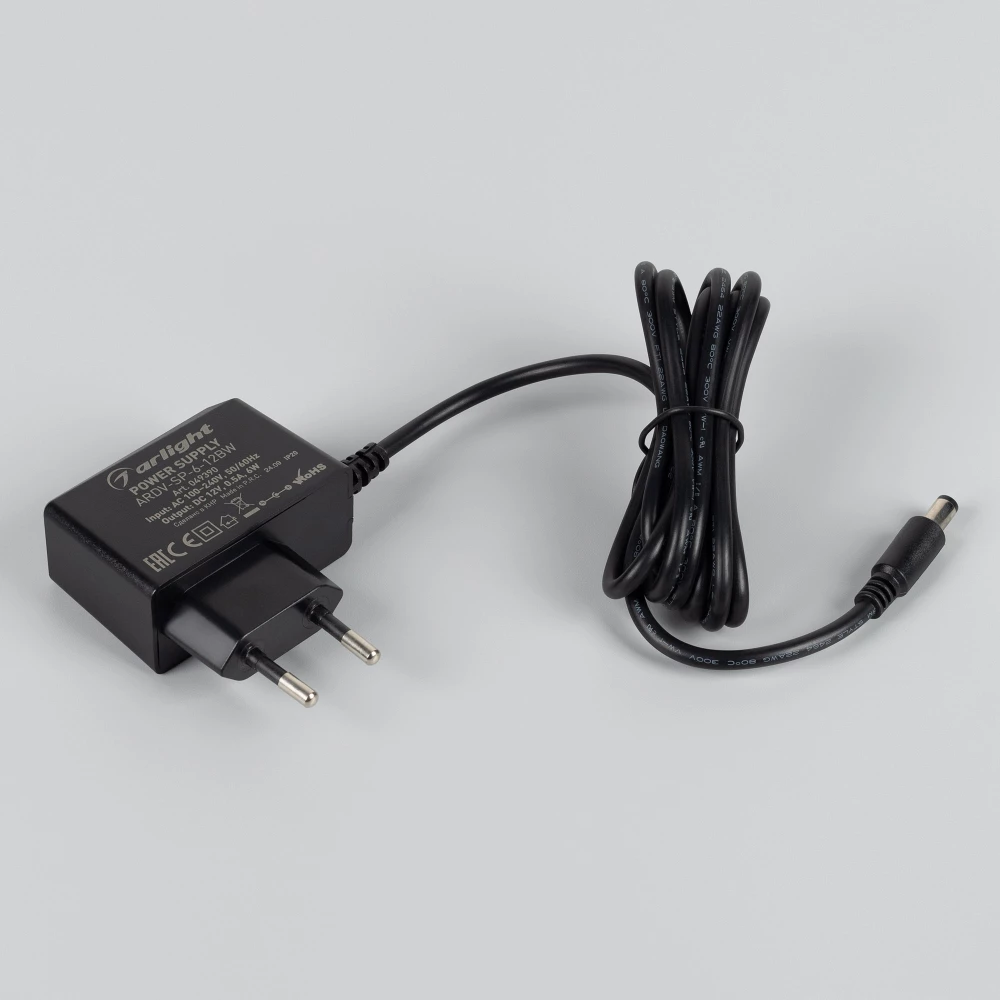 Блок питания ARDV-SP-6-12BW (12V, 0.5A, 6W) (Arlight, Адаптер, 5 лет) 049390 - Viokon.com