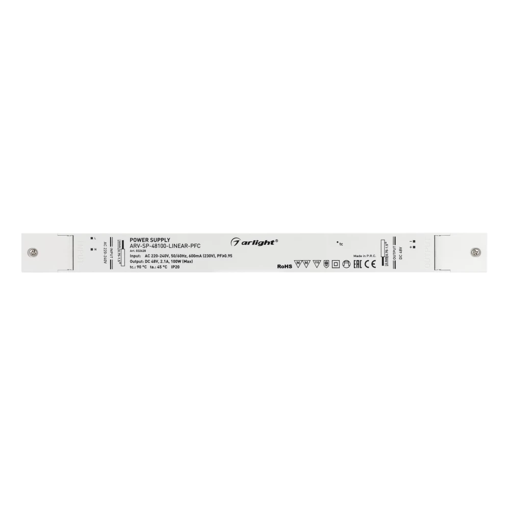 Блок питания ARV-SP-48100-LINEAR-PFC (48V, 2.1A, 100W) (Arlight, IP20 Пластик, 5 лет) 032628 - Viokon.com
