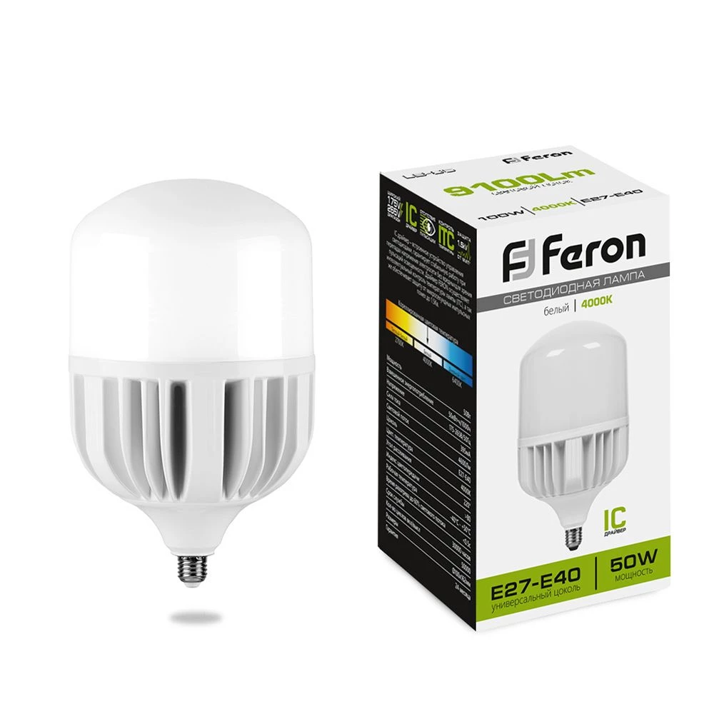 Лампа светодиодная Feron LB-65 E27-E40 50W 175-265V 4000K (25820) - Viokon.com
