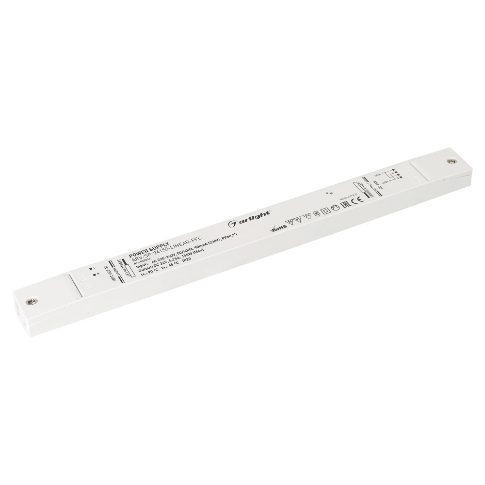Блок питания ARV-SP-24150-LINEAR-PFC (24V, 6.25A, 150W) (Arlight, IP20 Пластик, 5 лет) 032626 - Viokon.com