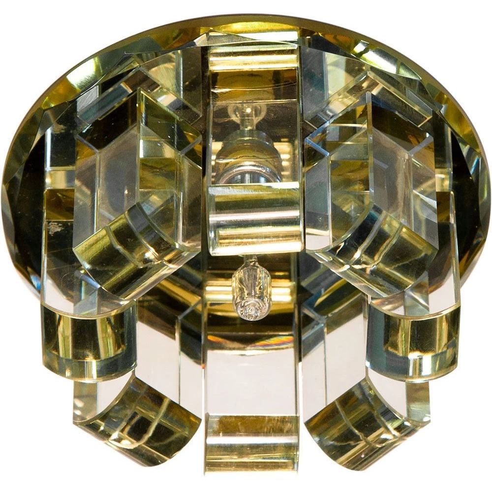 Светильник потолочный, JC G9 с желтым стеклом, хром, с лампой, 1655 (19158) - Viokon.com