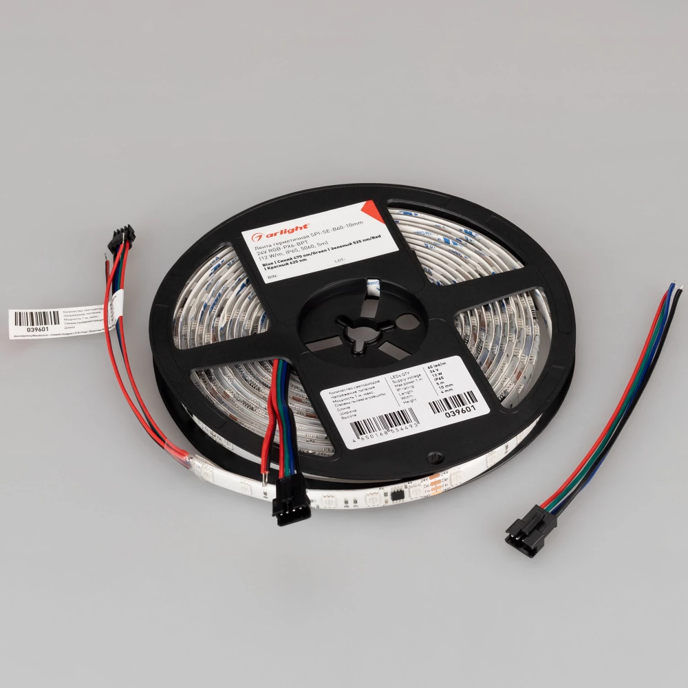 Лента герметичная SPI-SE-B60-10mm 24V RGB-PX6-BPT (12 W/m, IP65, 5060, 5m) (Arlight, бегущий огонь) 039601 - Viokon.com