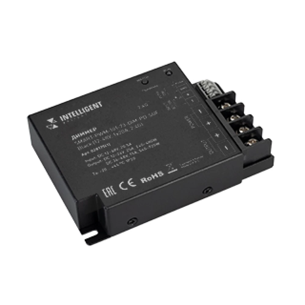 INTELLIGENT ARLIGHT Диммер SMART-PWM-101-73-DIM-PD-SUF Black (12-48V, 1x20A, 2.4G) (IARL, IP20 Металл, 5 лет) 028175(1) - Viokon.com