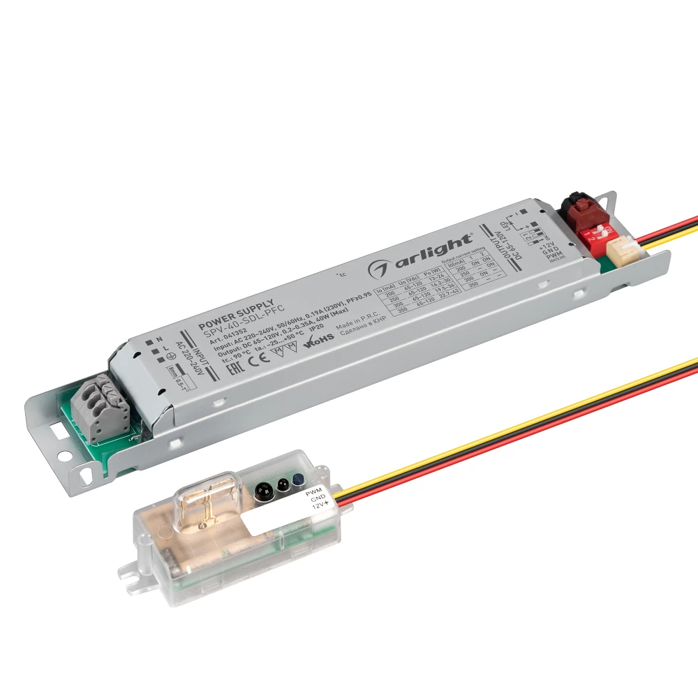 Блок питания SPV-40-SDL-PFC (40W, 65-120V, 0.2-0.35A) (Arlight, IP20 Металл, 5 лет) 041352 - Viokon.com