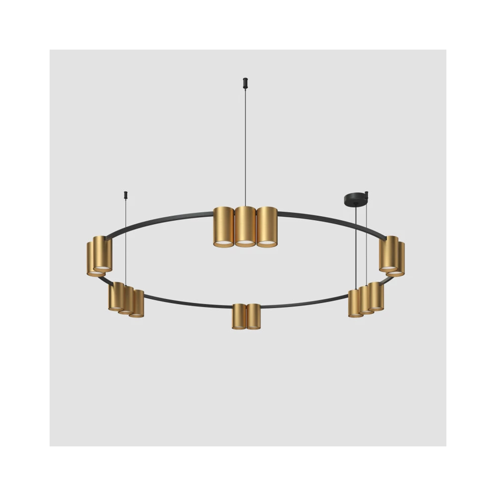 DK4067-BKSG Подвесной светильник ORBIT IP20 15xGU10 LED до 15 Вт черный  сатинированное золото алюминий - Viokon.com