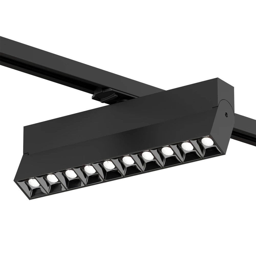 DK6646-BK Поворотный однофазный трековый светильник EDDER со светодиодом L271mm 220V 20W 30 4000K IP20 черный алюминий - Viokon.com