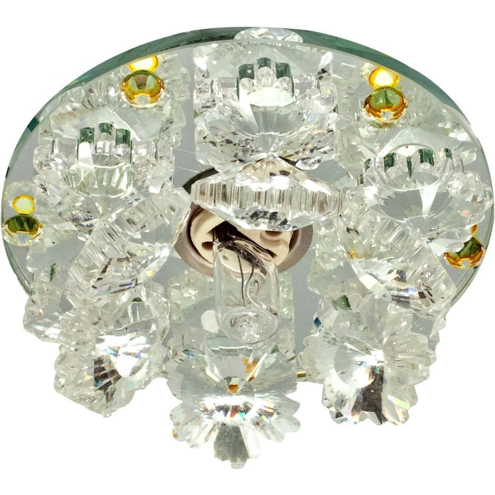 Светильник встраиваемый с разноцветной LED подсветкой Feron 1540 JCD9 прозрачно-желтый (27869) - Viokon.com