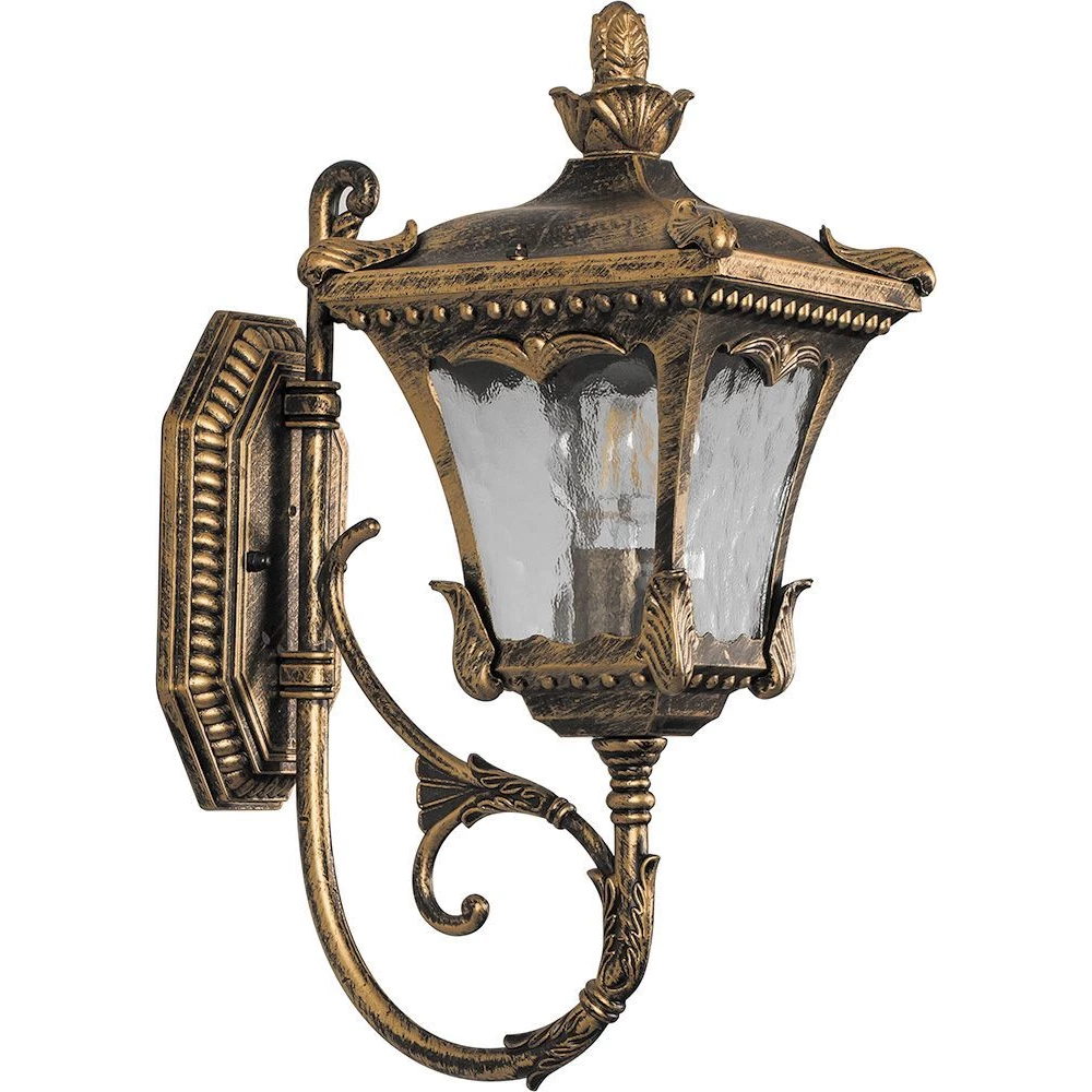 Светильник садово-парковый Feron 6003QS четырехгранный на стену вверх 100W E27 230V, черное золото (11251) - Viokon.com