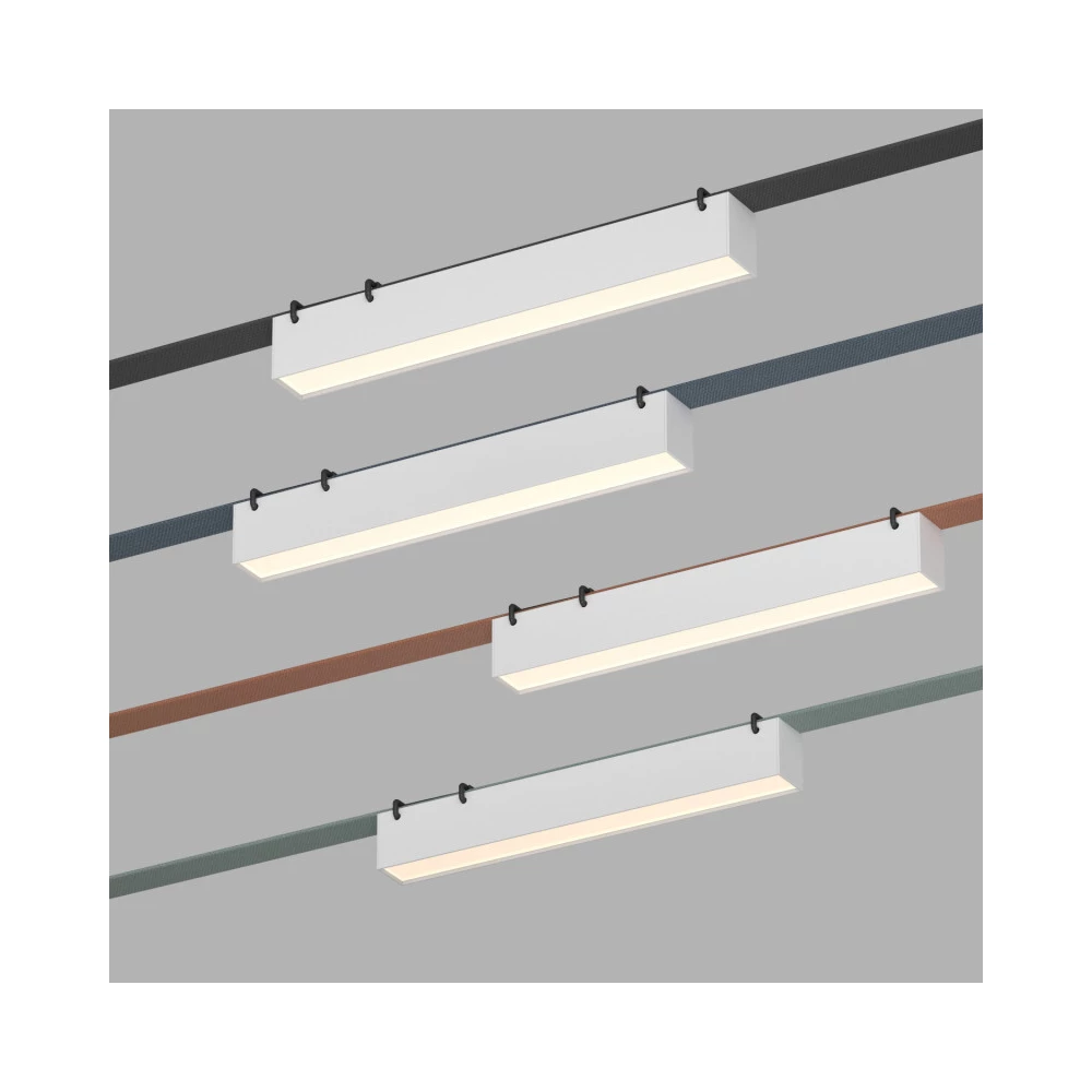 DK5674-WH Cветильник для трека-ремня Belty Smart серия Linear со светодиодом L323W40H45мм 48V DC 12W RA90 120 2700-6500K IP20 белый алюминий - Viokon.com