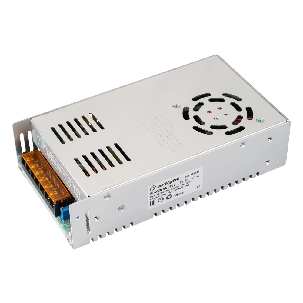 Блок питания JTS-360-24-A (0-24V, 15A, 360W) (Arlight, IP20 Сетка, 2 года) 025994 - Viokon.com