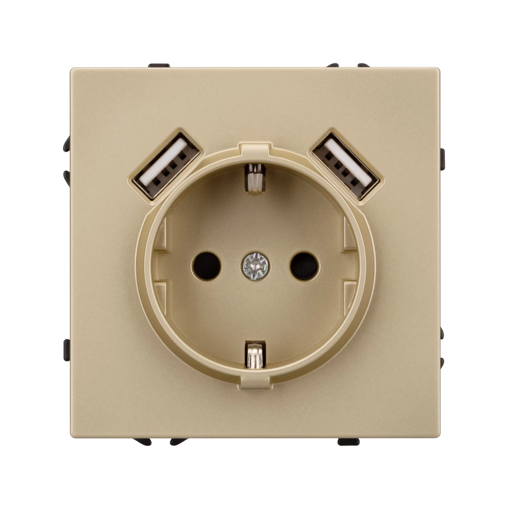 Механизм розетки с USB зарядкой SCT-NOBE-MUAA-SFPL-GD (230V, 16A) (Arlight, Золотой песок) 054290 - Viokon.com