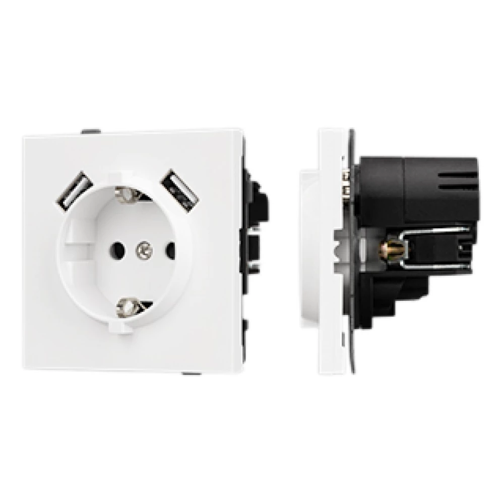 Механизм розетки с USB зарядкой SCT-TENDO-MUAA-PL-WH (230V, 16A) (Arlight, Белый) 054082 - Viokon.com