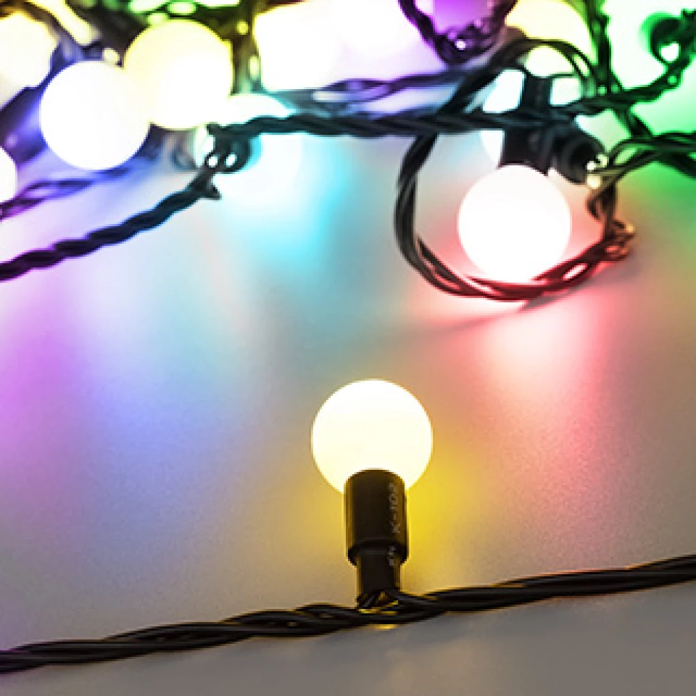 Светодиодная гирлянда ARD-BALL-PRO-D23-20000-BLACK-160LED RGB (230V, 14W) (Ardecoled, IP65) 025635 - Viokon.com