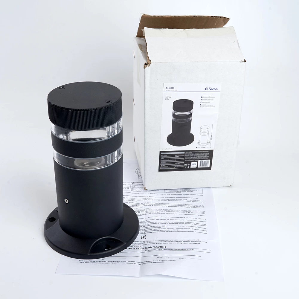Светильник садово-парковый Feron DH0810, столб,  E27 230V, черный (48342) - Viokon.com