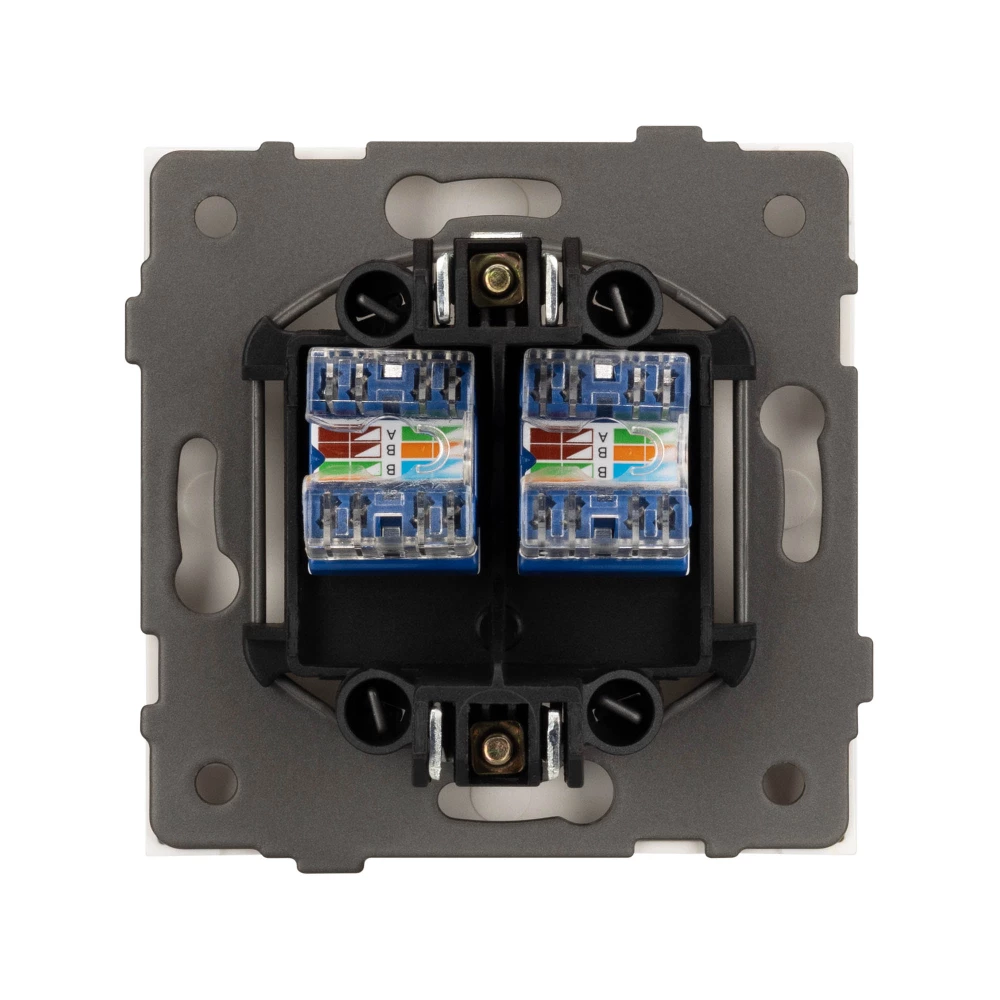 Механизм компьютерной розетки двойной SCT-TENDO-MPC2-PL-WH (RJ-45, CAT6) (Arlight, Белый) 054100 - Viokon.com