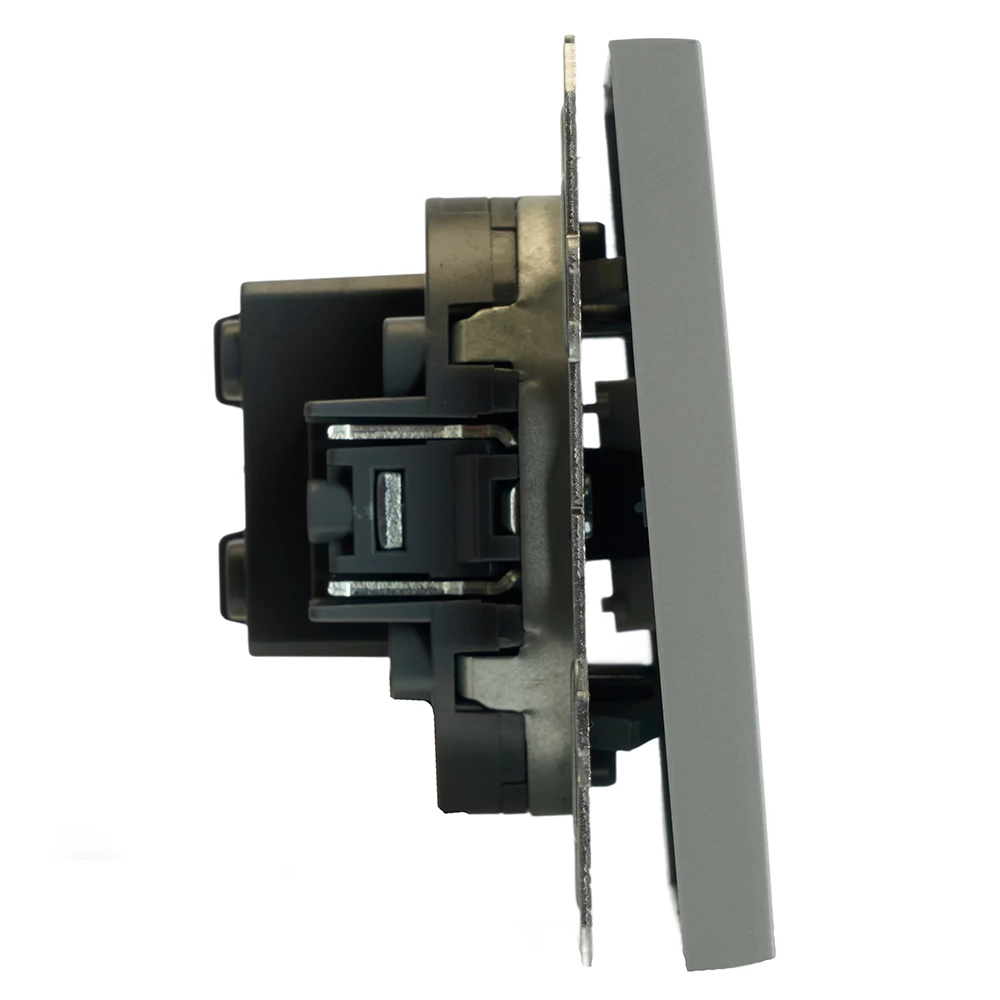 Переключатель перекрестный 1-клавишный (механизм), STEKKER, 250В, 10А, серия Эмили, RSW10-5110-10, платиново-серый, soft touch (49949) - Viokon.com