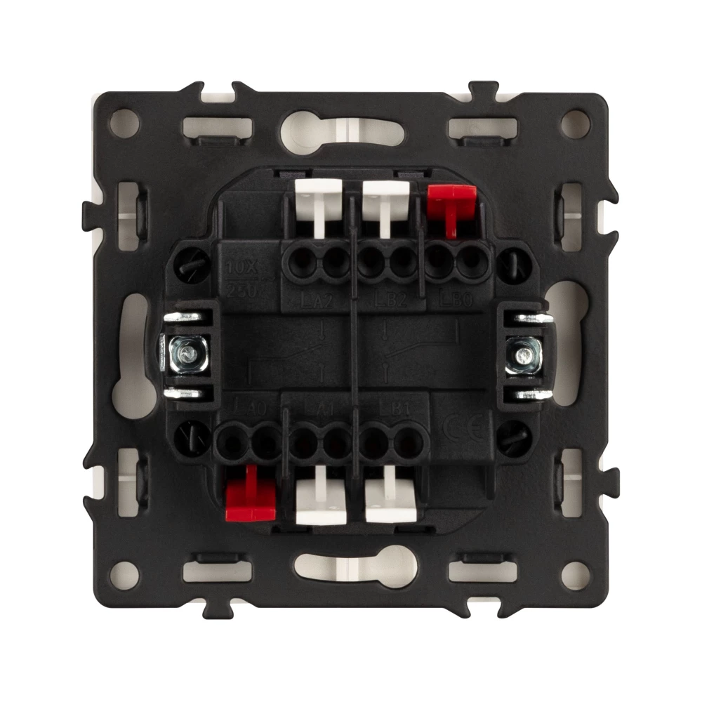 Механизм выключателя двухклавишный проходной LED SWT-NOBE-MKP2-SFPL-L-WH (230V, 10A) (Arlight, Белый кварц) 054240 - Viokon.com