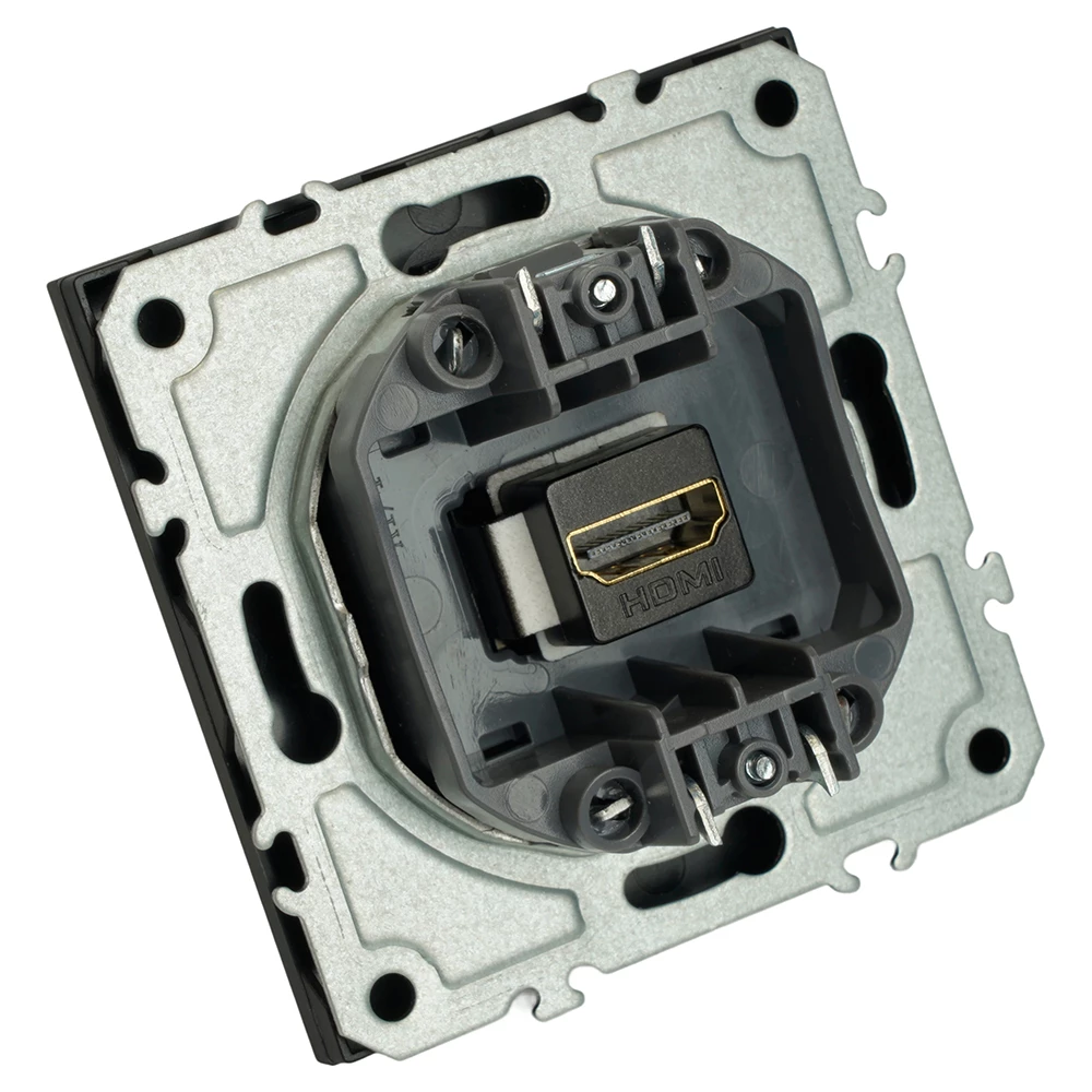 Розетка HDMI 2.0 Type A (механизм), серия Эмили, STEKKER, RST00-5118-05, черный уголь, soft touch (50171) - Viokon.com