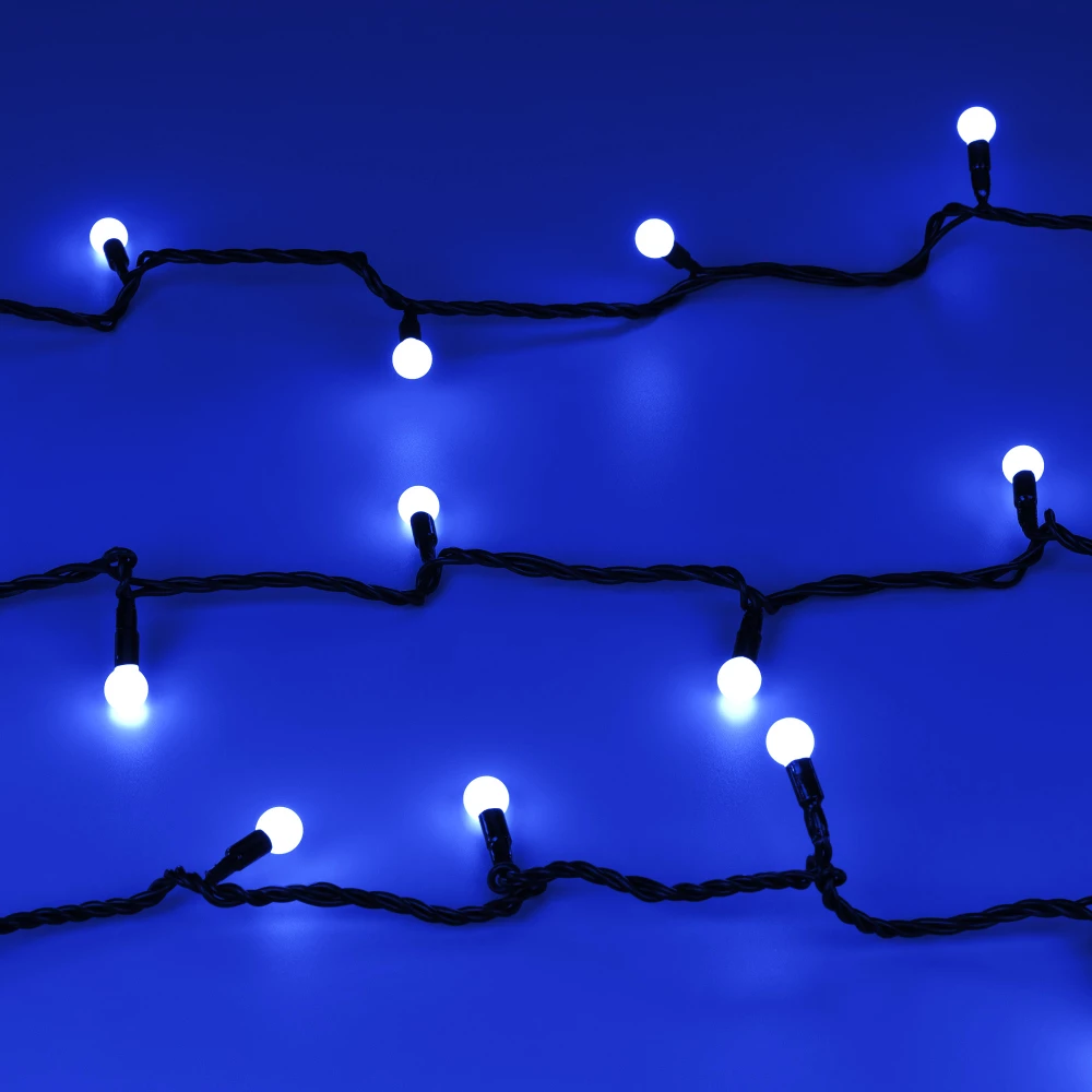 Светодиодная гирлянда ARD-BALL-CLASSIC-D13-10000-BLACK-100LED BLUE (230V, 7W) (Ardecoled, IP65) 025570 - Viokon.com
