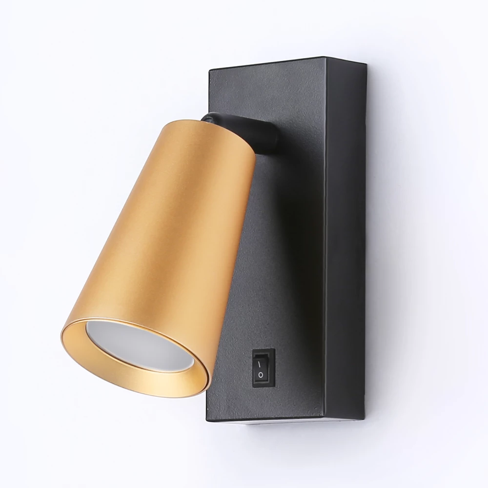 Настенный светильник с выключателем и сменной лампой GU10 TA13142 BK/GD черный/золото GU10 max 12W 140*60*90 - Viokon.com
