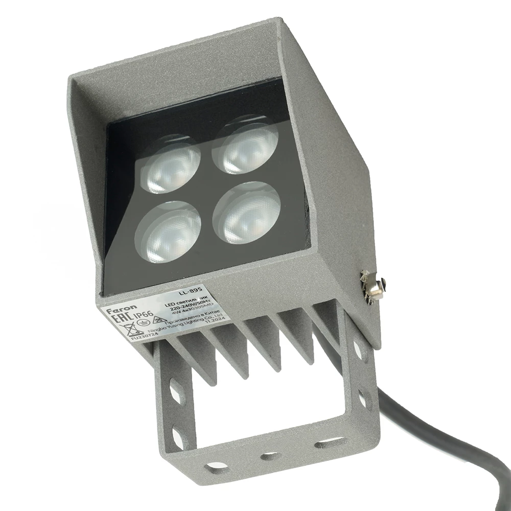 Светодиодный светильник ландшафтно-архитектурный Feron LL-895  AC220-240 4W 6400K IP66, квадрат (51693) - Viokon.com