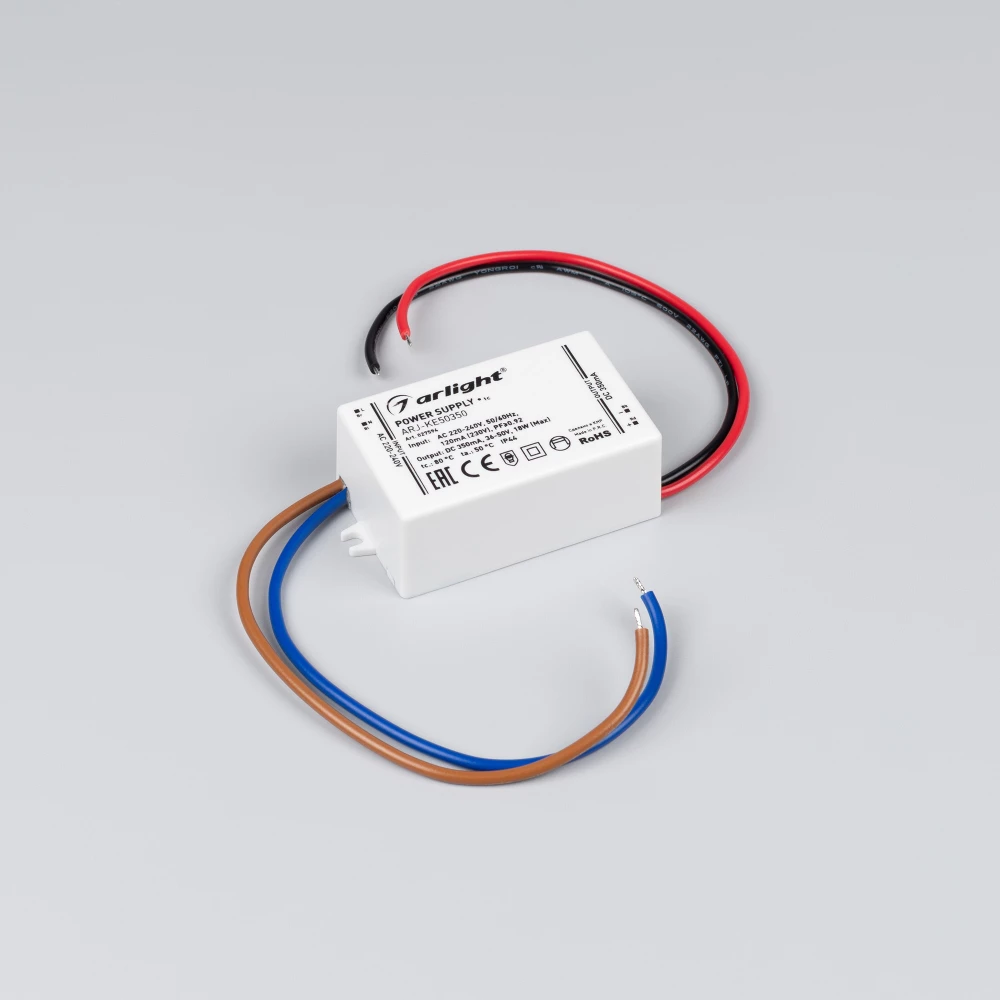 Блок питания ARJ-KE50350 (18W, 350mA, PFC) (Arlight, IP44 Пластик, 5 лет) 027594 - Viokon.com