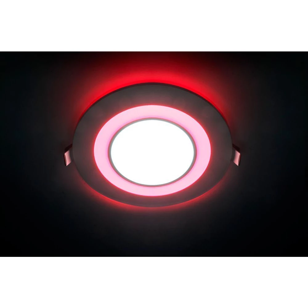 Светодиодный светильник Feron AL2550 встраиваемый 8W 4000K с красной подсветкой, белый (27856) - Viokon.com